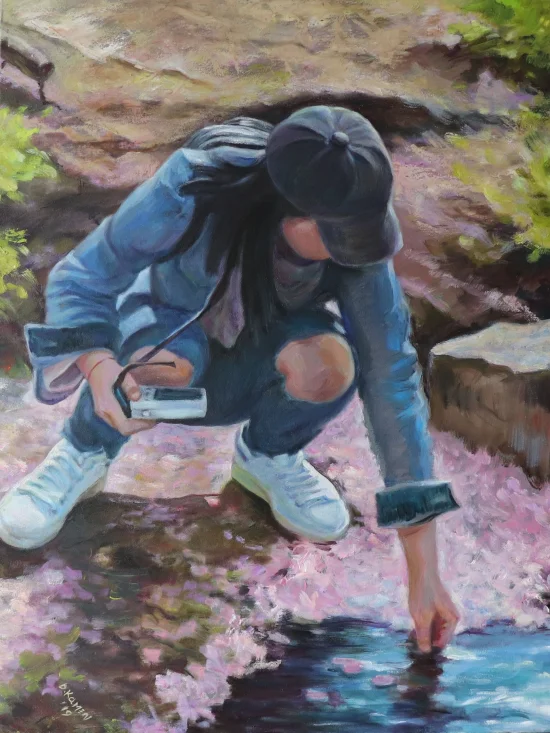 Figural realistic In the japanese garden /prints available/